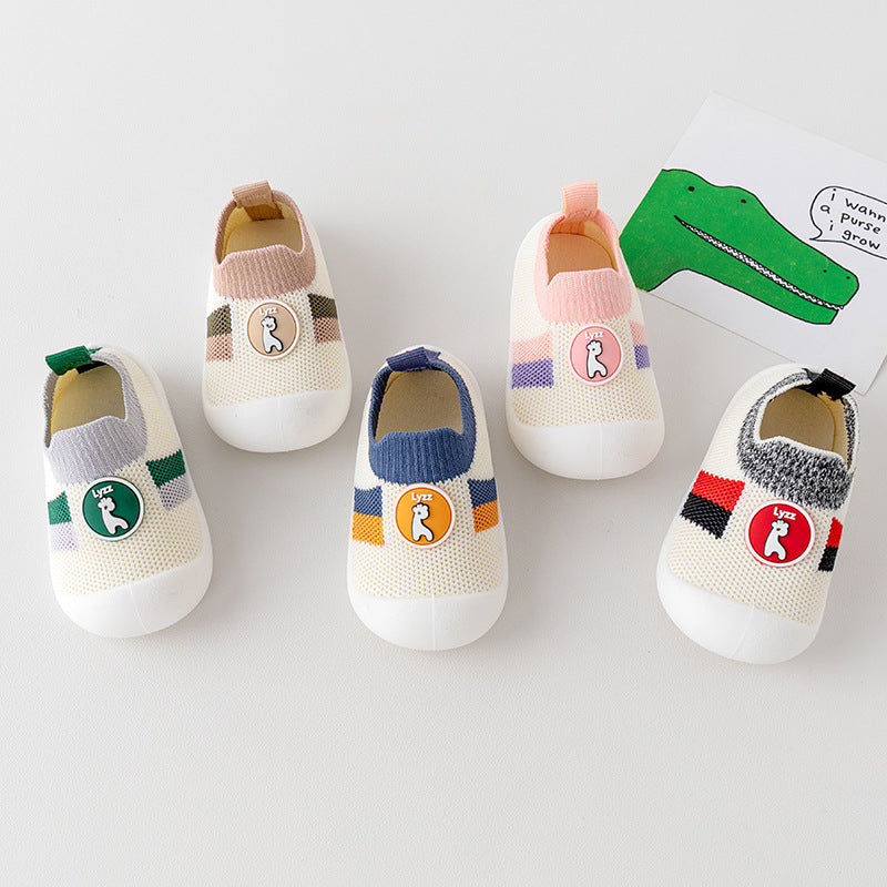 Boys' Spring And Autumn Soft-soled Mesh Surface Breathable Non-slip Anti-slip Indoor Toddler Shoes