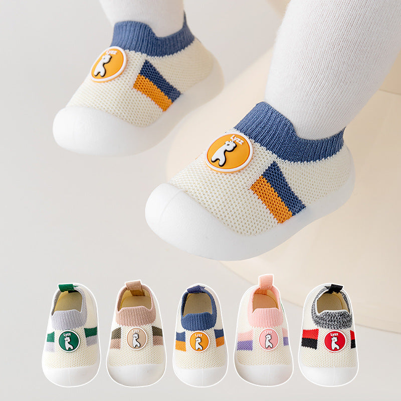 Boys' Spring And Autumn Soft-soled Mesh Surface Breathable Non-slip Anti-slip Indoor Toddler Shoes