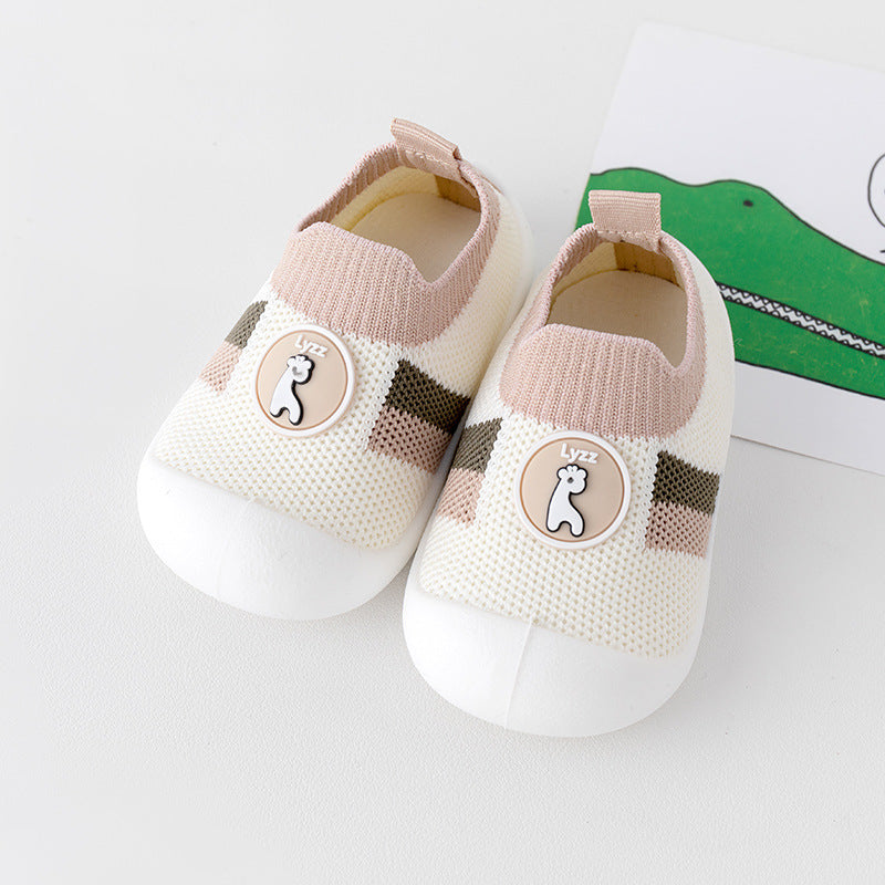 Boys' Spring And Autumn Soft-soled Mesh Surface Breathable Non-slip Anti-slip Indoor Toddler Shoes