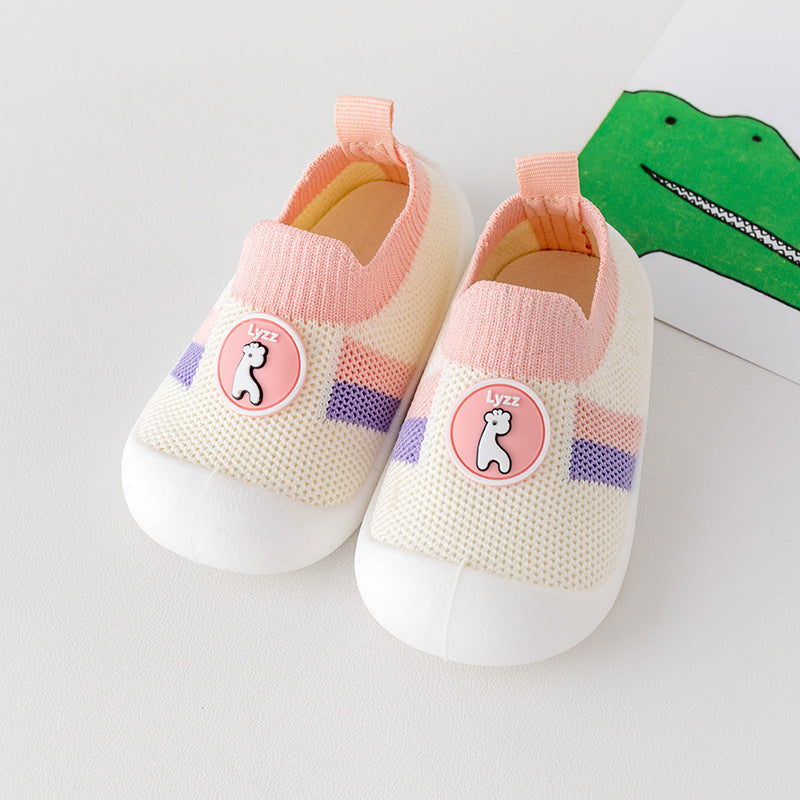 Boys' Spring And Autumn Soft-soled Mesh Surface Breathable Non-slip Anti-slip Indoor Toddler Shoes