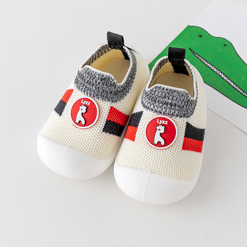 Boys' Spring And Autumn Soft-soled Mesh Surface Breathable Non-slip Anti-slip Indoor Toddler Shoes