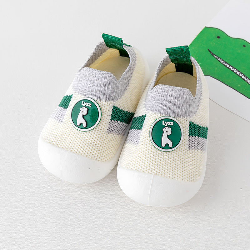 Boys' Spring And Autumn Soft-soled Mesh Surface Breathable Non-slip Anti-slip Indoor Toddler Shoes